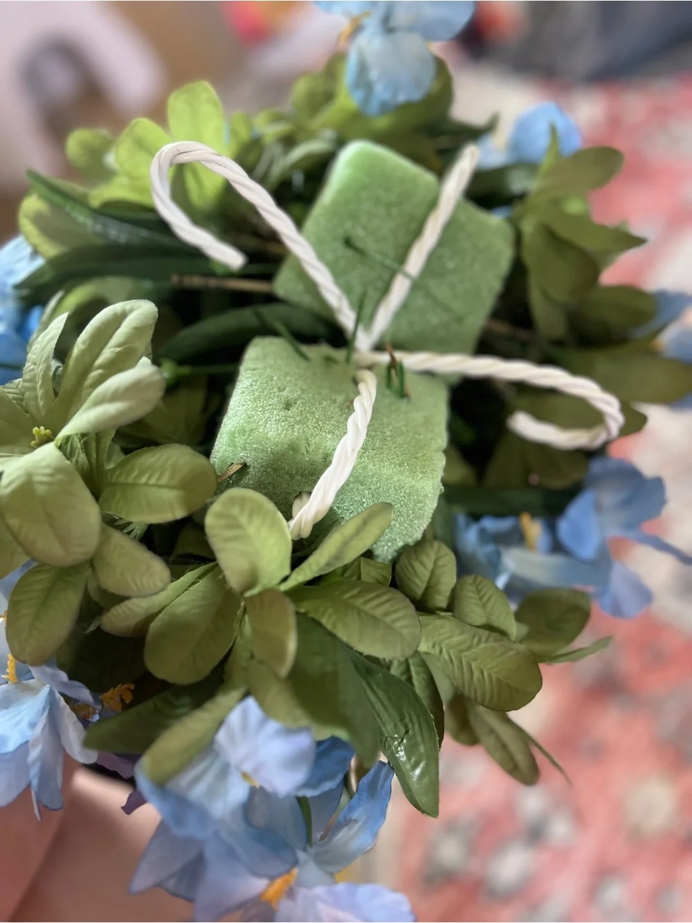 Blue Artificial Flower Basket - Unbranded